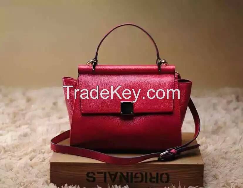 I-17 high quality pu genuine leather lady handbag wholesale factory OEM ODM