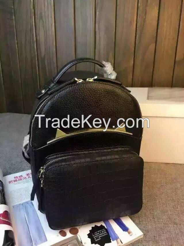 B-21 factory stock new model genuine pu leather backpack