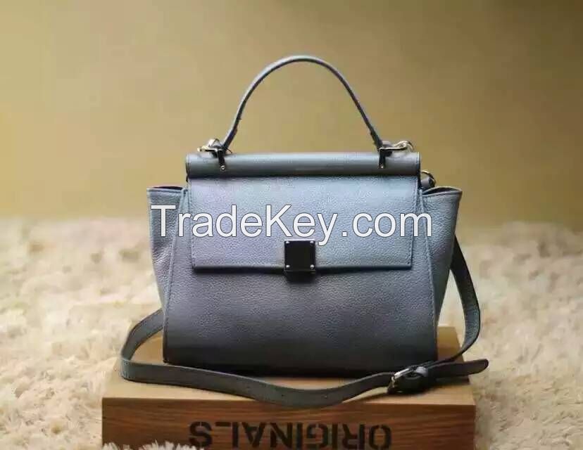 I-17 high quality pu genuine leather lady handbag wholesale factory OEM ODM