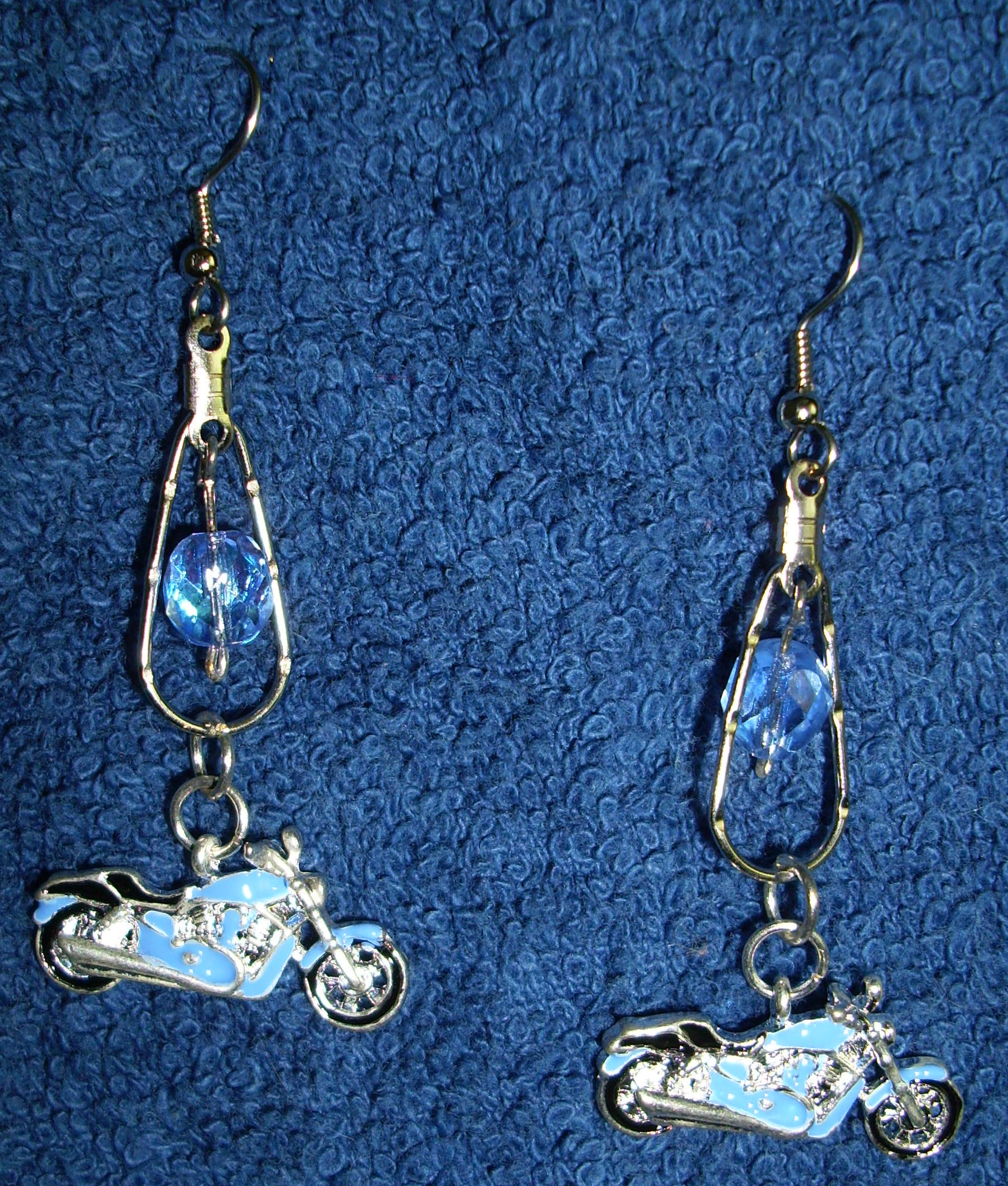 Lady Biker Earrings-Blue