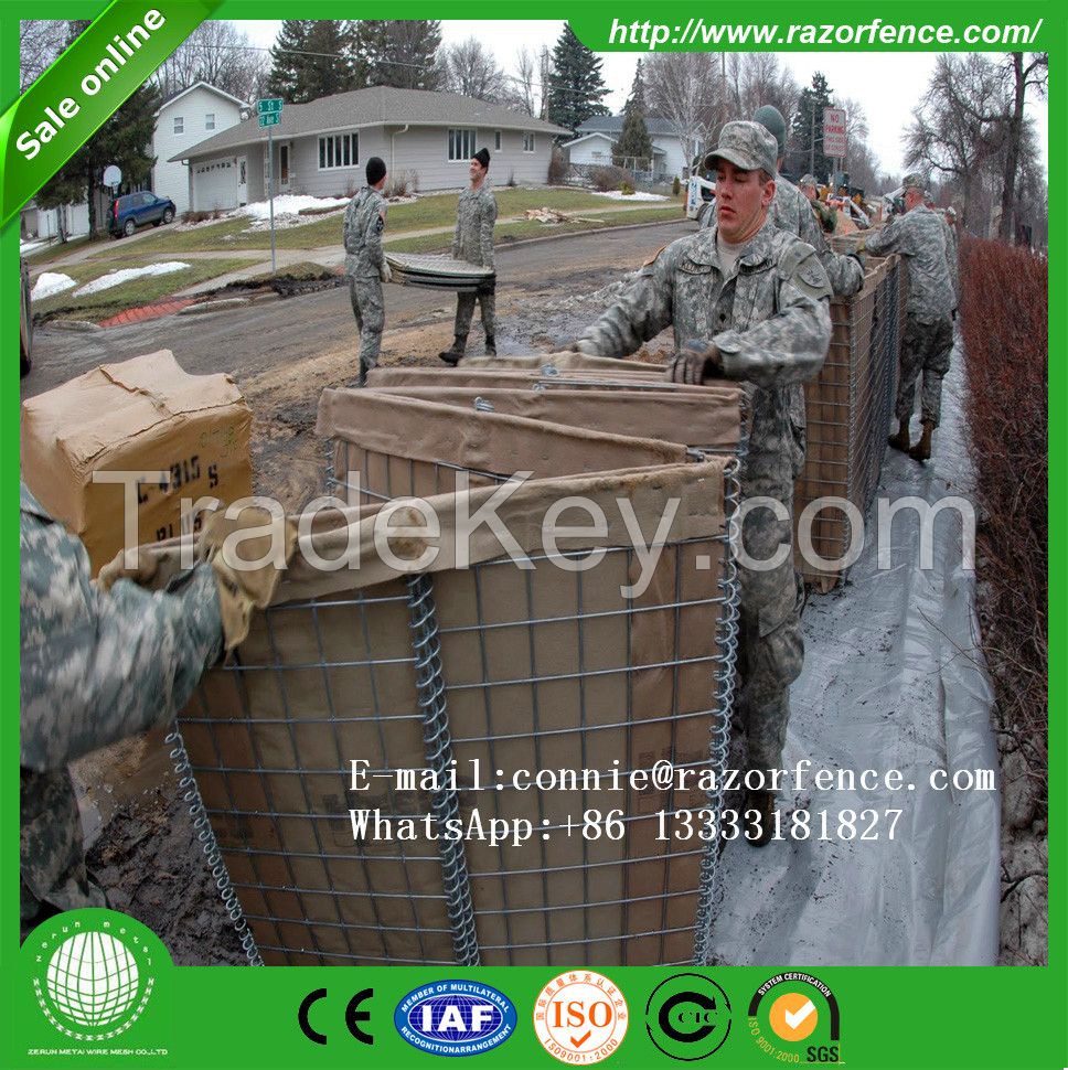 Galvanized iron wire hesco barrier hexagonal mesh gabion box