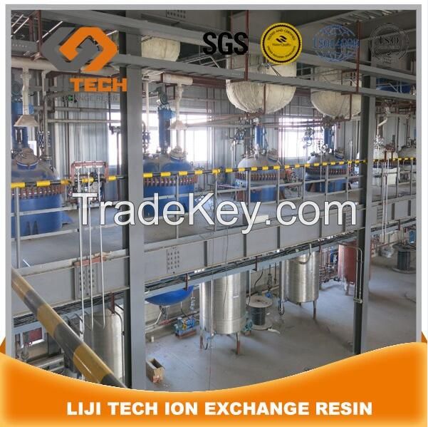 Water treatment in exchange resin LJ001X7