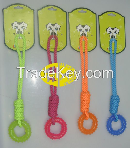 Cotton Rope with TPR Rubber Pet Chew Toy