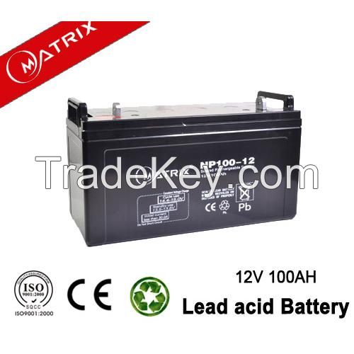 Solar Power System Sealed Lead Acid Battery 12v 100ah