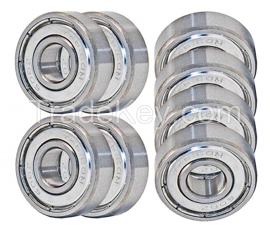 Skateboard Bearings, Double Shielded, Silver