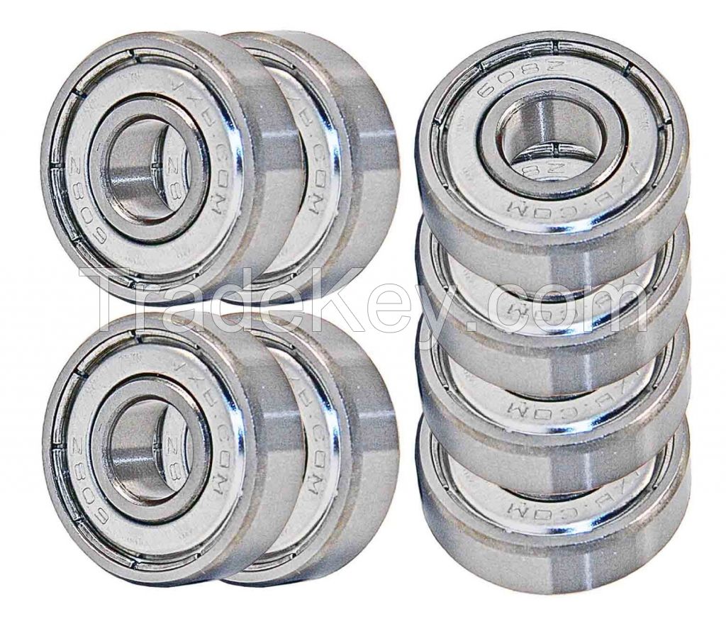 Skateboard Bearings, Double Shielded, Silver