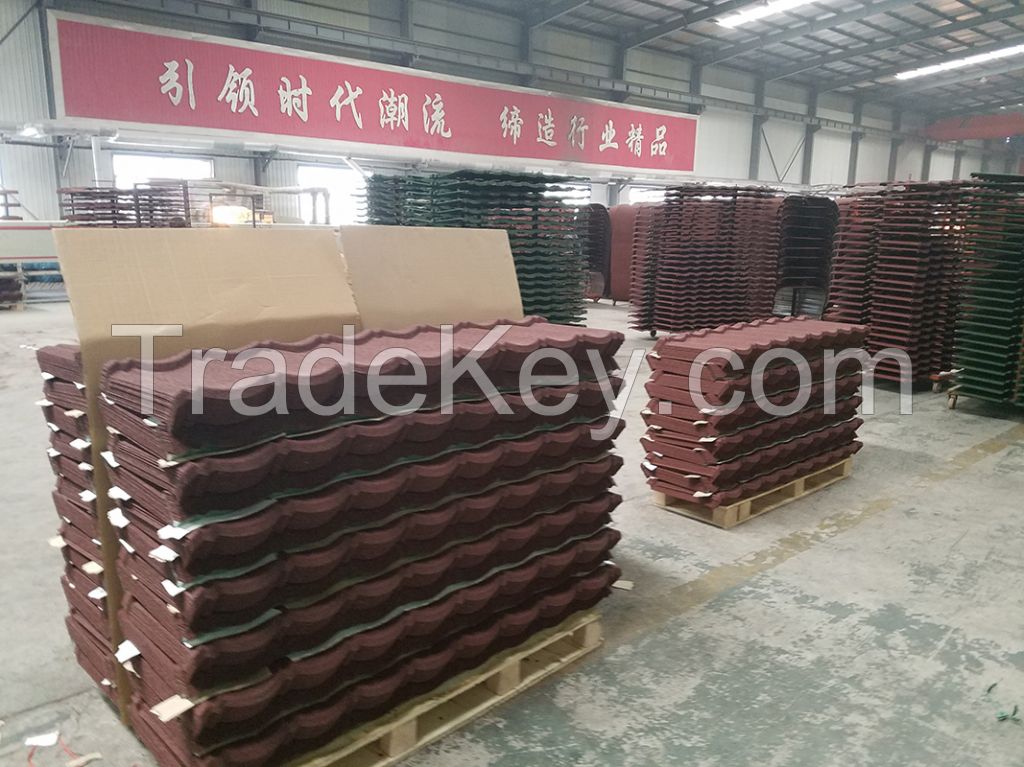building materials Colorful stone  Coated Metal Roof Tiles