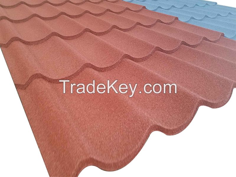 low price color coated galvalume metal roofing baikal stone tiles for house