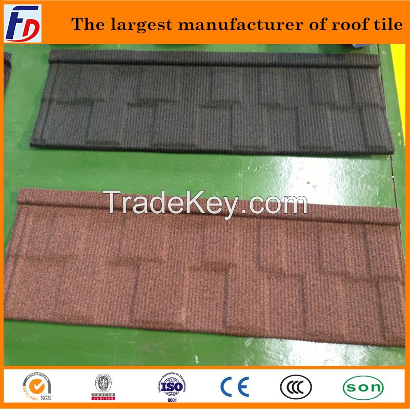 COLORFUL STONE COATED ROOF TILES - FLAT TILE