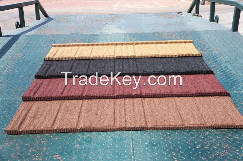 COLOR STONE COATED GALVANIZED SHEET ROOF TILE - WOOD TILE