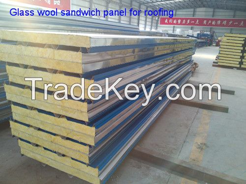 China building material Glass wool sandwich panel, glass wool sandwich wall panel,eps sandwich panel 100mm