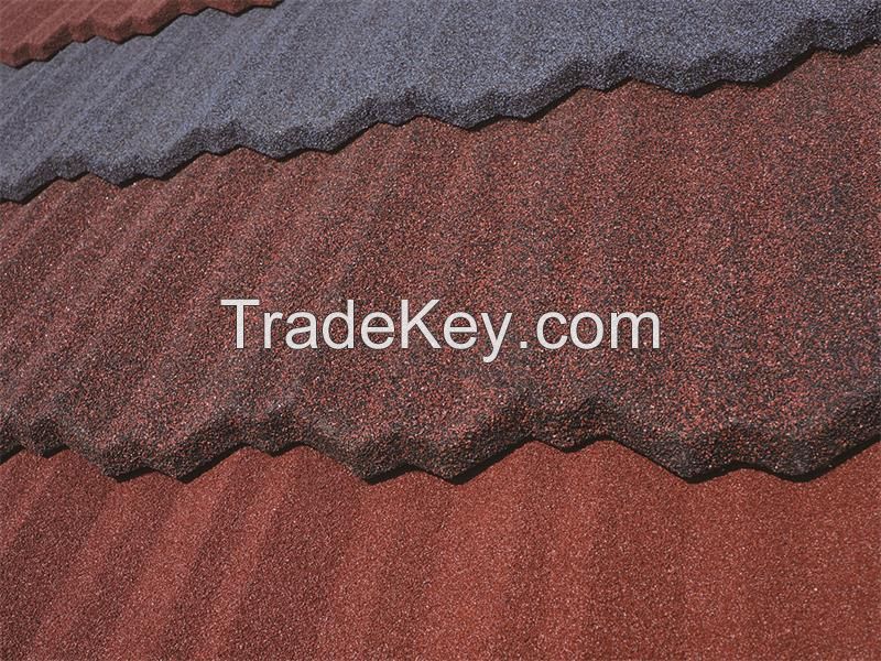 spanish low cost curved stone coated metal corrugated roof tiles