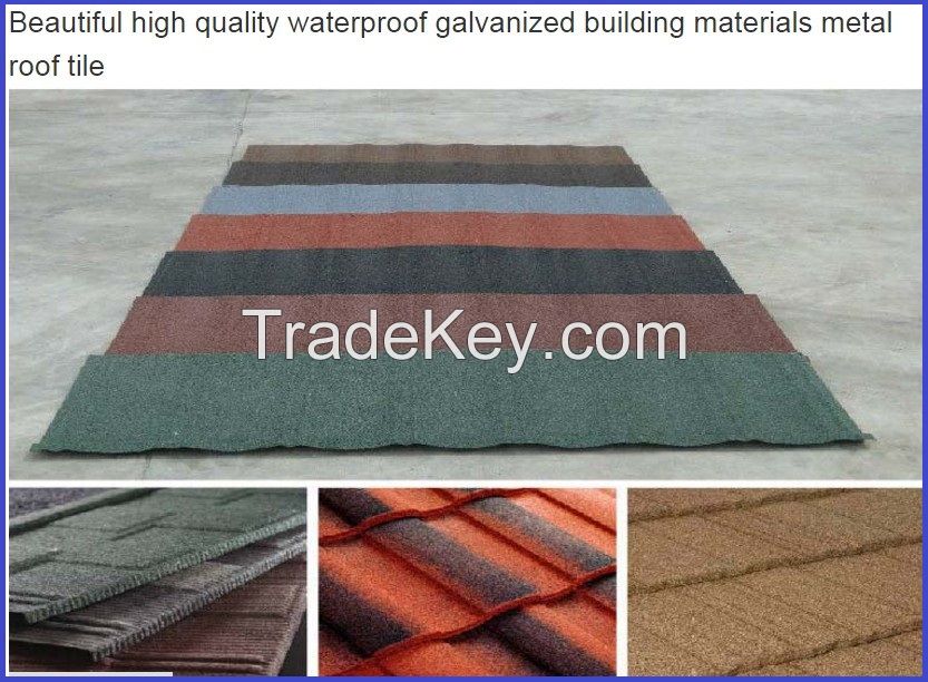 Africa Hot Sale Roofing Material Fashion Colorful Stone Coated Metal Roof Tiles