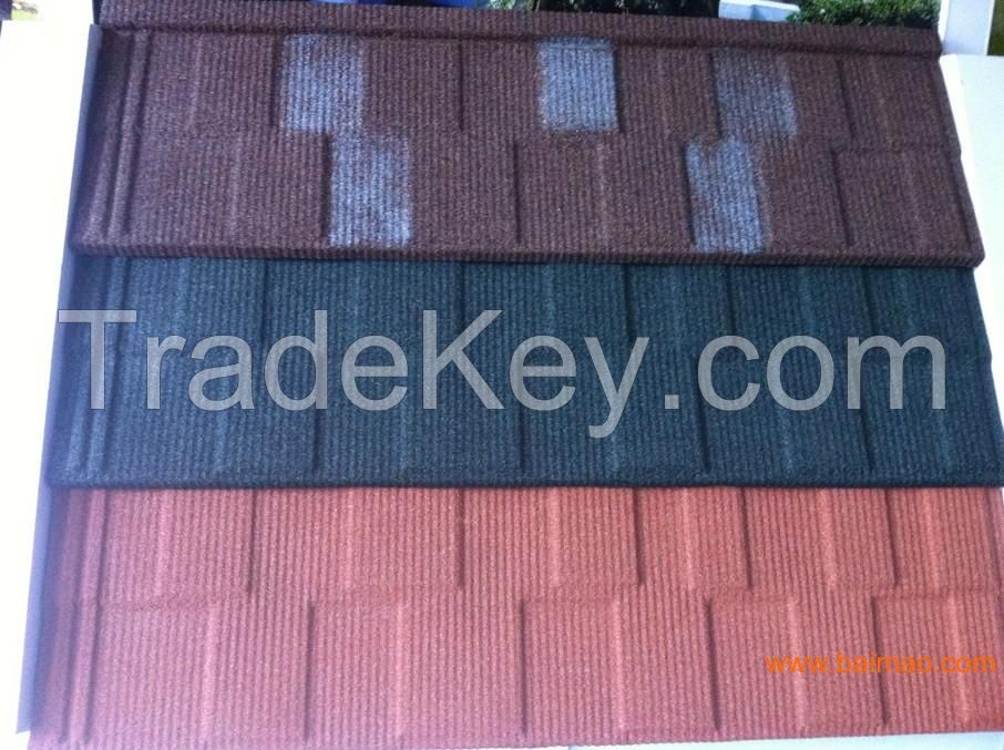COLORFUL STONE COATED ROOF TILES - FLAT TILE