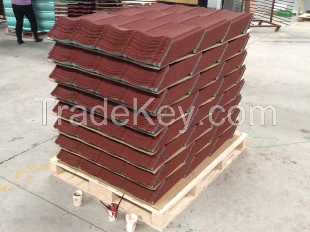 Building materials,Waviness colour stone-coated metal roofing tile Disscount