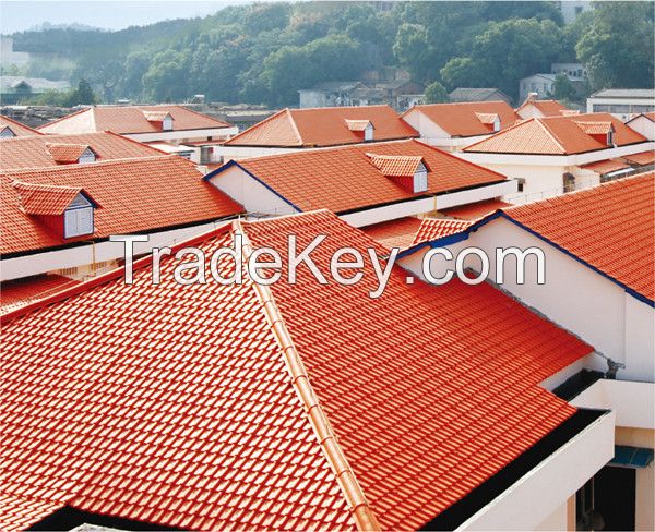 Building materials ASA plastic pvc roof tile/house designs insulation color roof/synthetic resin roof tile