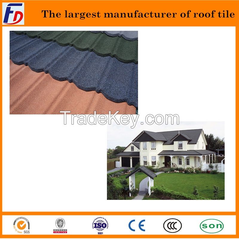 Africa Stone Coated Roof Tile Hot Selling (9 waves)
