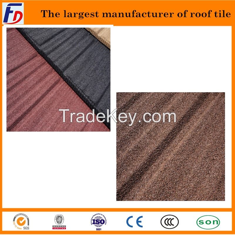 South Africa hot sale stone coated metal roof tile-wood tile