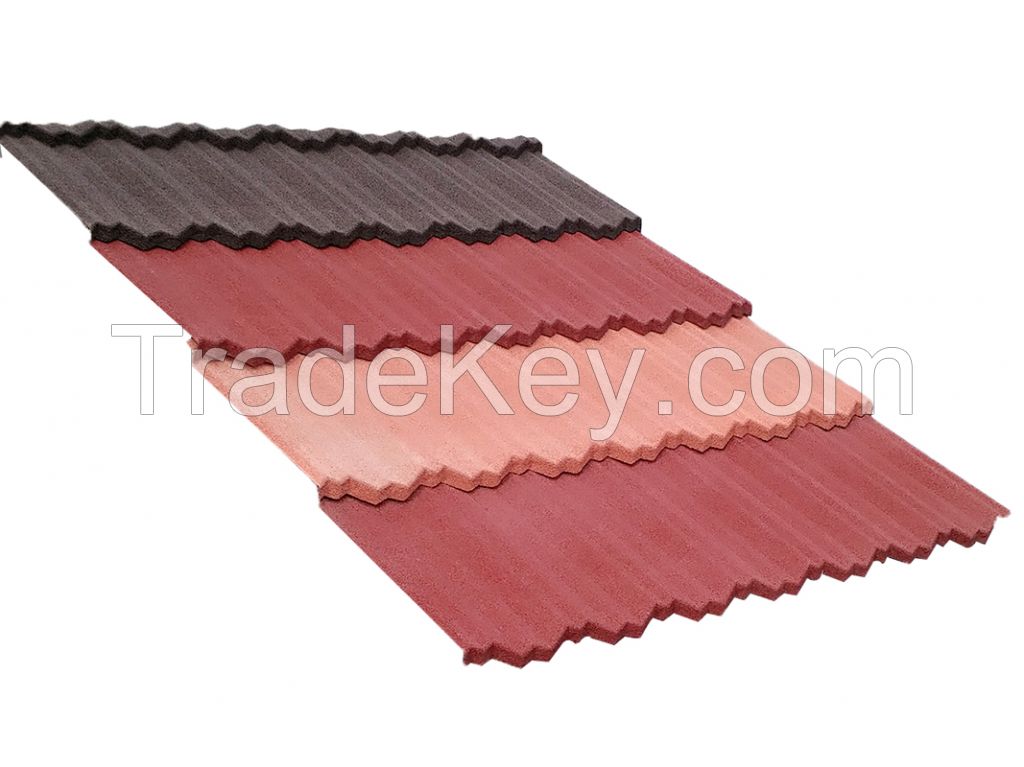 stone chips coated steel tile Shandong building material /metal roofing price