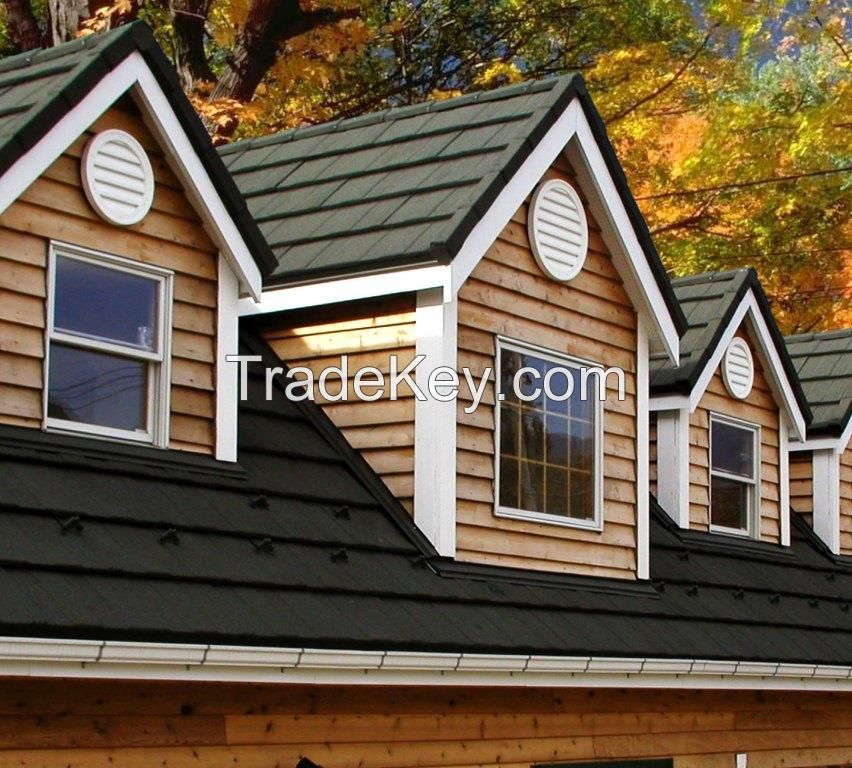 Fuda Red Color Classic Stone Coated Steel Roof Tiles