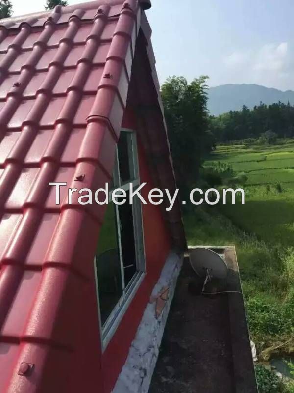 Long Span Synthetic PVC Resin Spanish Style Roof Tile for Villa