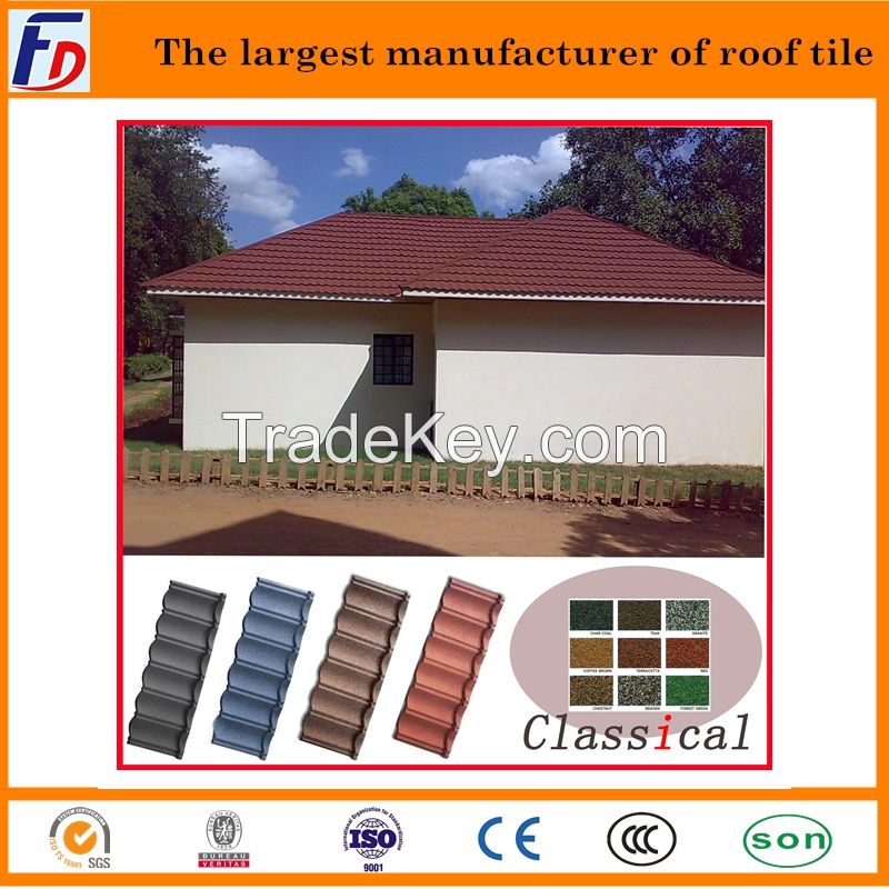 colorful stone coated roof tile In Zimbabwe Cameroon Comoros Coted Kenya Lesotho Liberia