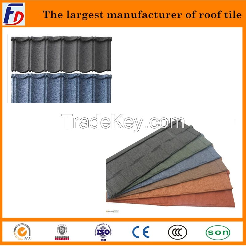 Shandong Popular stone coted steel roof tiles chinese style roof tile