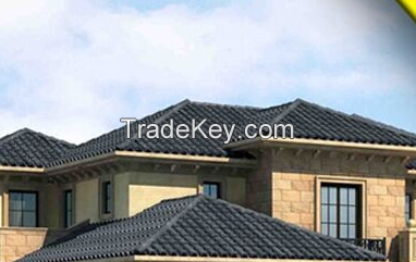 Blue synthetic resin royal roofing tile/asa+pvc spanish roof tile/pvc roofing sheet