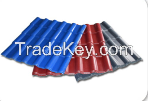 China Long Span Synthetic PVC Resin Spanish Style Roof Tile for Villa