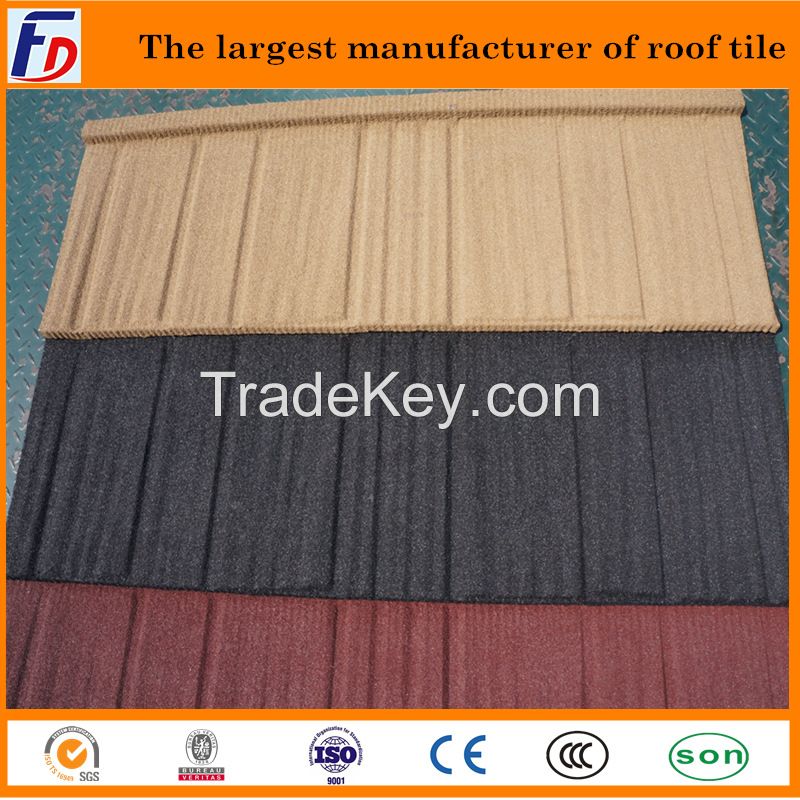 Low Price Hot sale stone coated  flat tile