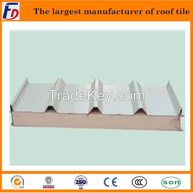 Prefabricated steel building cladding roof and wall EPS sandwich panel