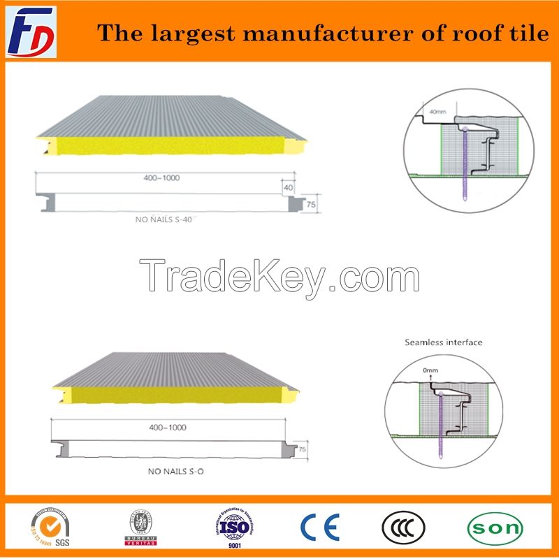 Glass Wool Insulated Roof Aluminium Sandwich Panel