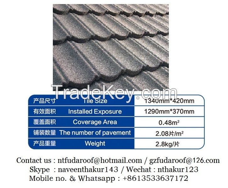 50 Years Warranty Roofing Cheap Price Villa Building Stone Coated Metal Roof Tile