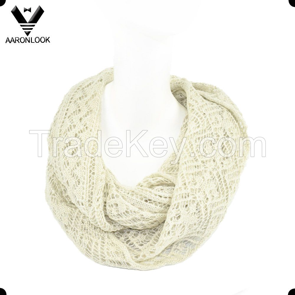 Fashion Women's Jacquard Infinity Scarf With Metallic