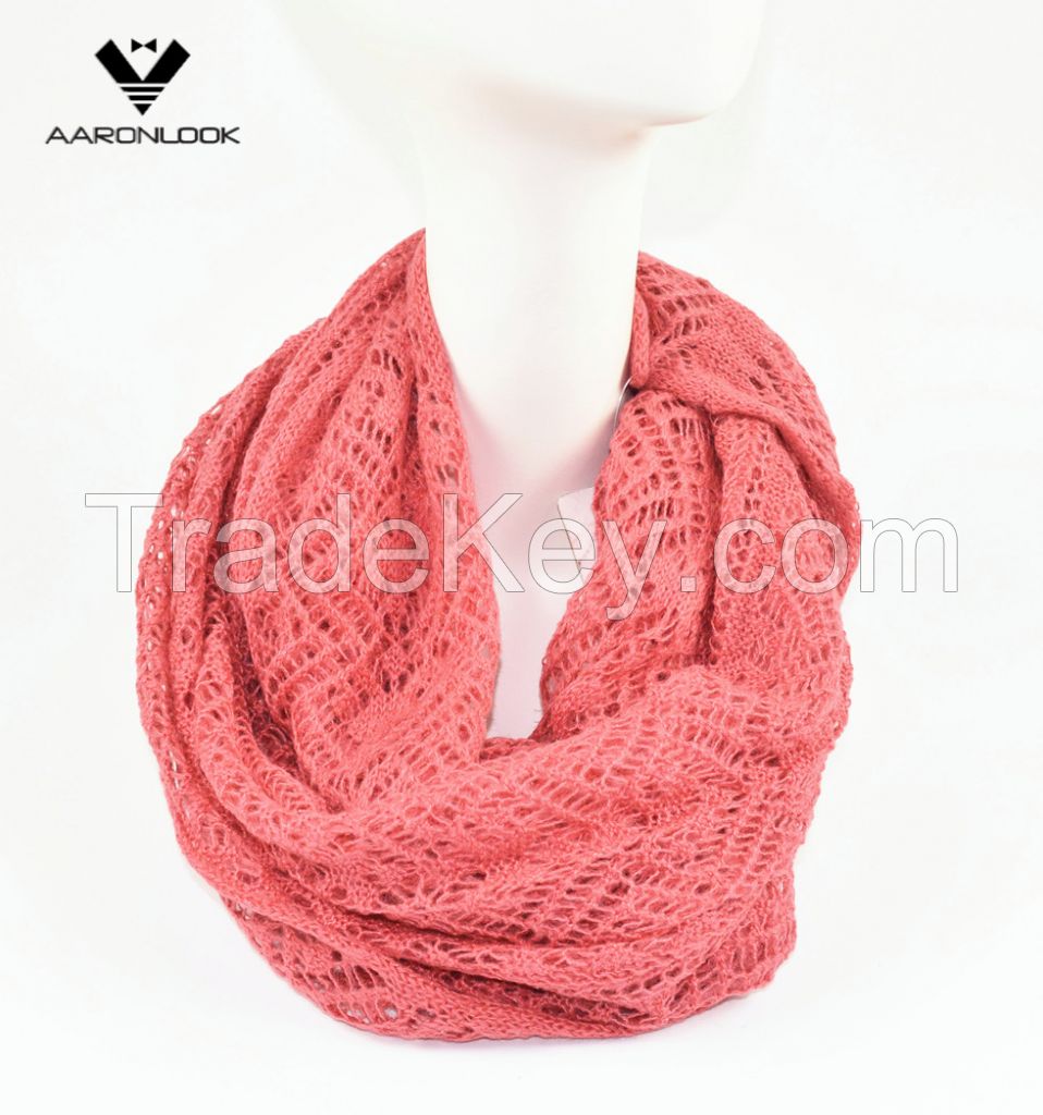 Fashion Women's Jacquard Infinity Scarf With Metallic