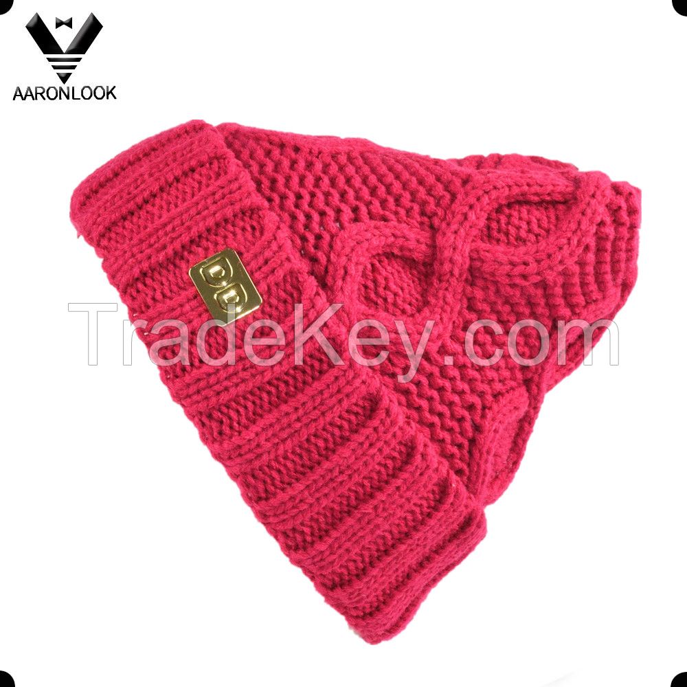 women's fashion winter cable knit beanie