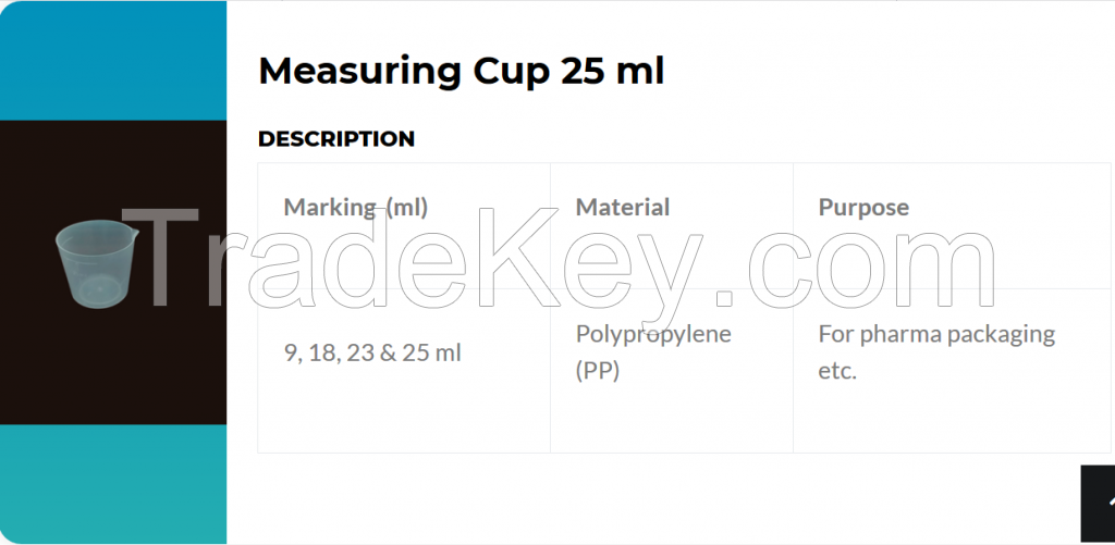 Measuring cup 10 ml / 15 ml / 17 ml / 20 ml / 24 ml / 25 ml / 30 ml