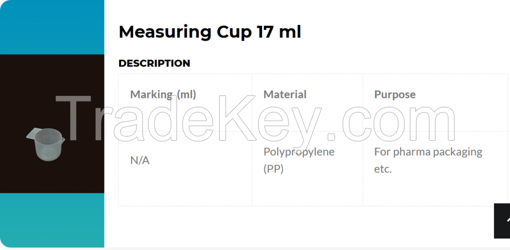 Measuring cup 10 ml / 15 ml / 17 ml / 20 ml / 24 ml / 25 ml / 30 ml