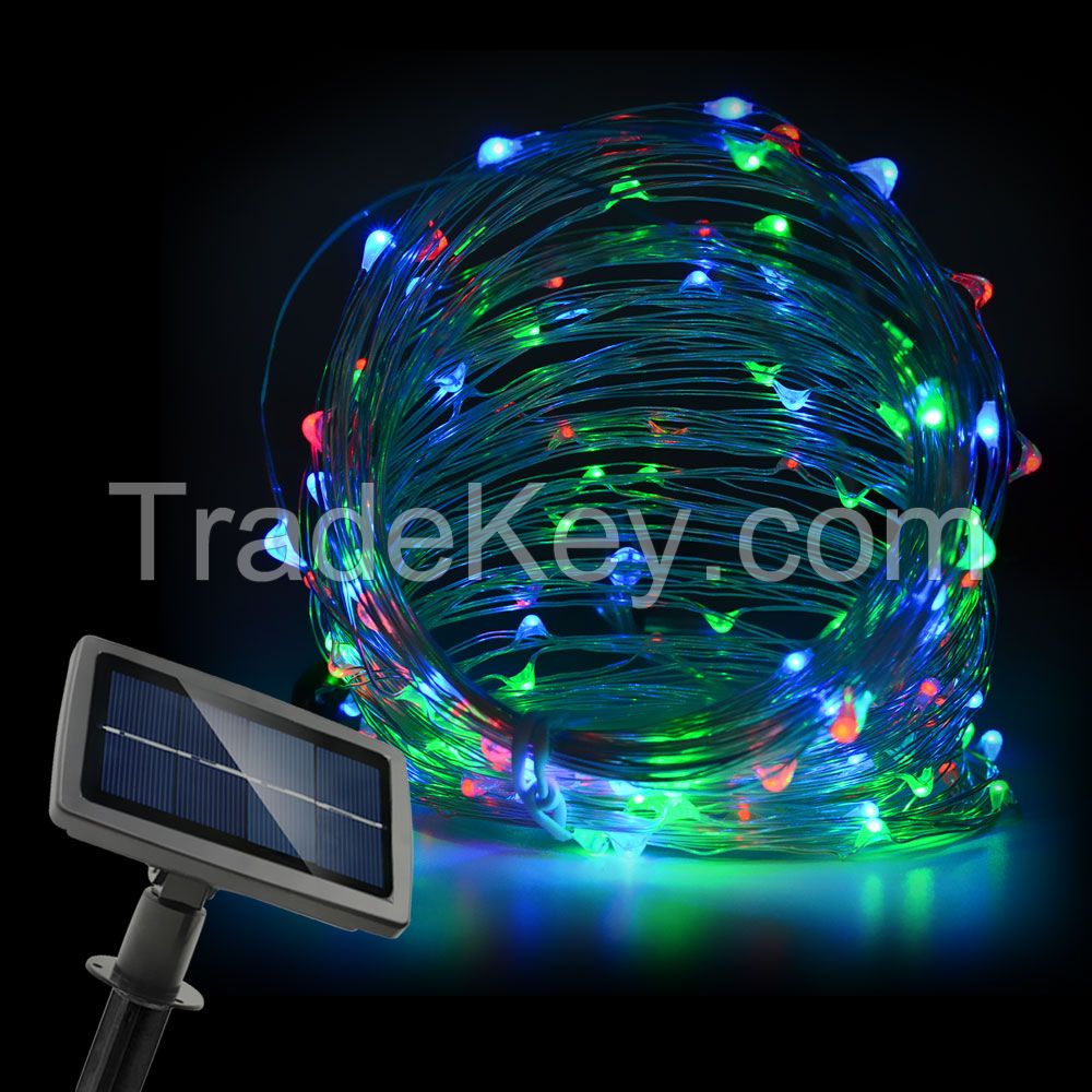 Solarmks 150LED 72Feet Multi Color Solar String Lights on Flexible Co