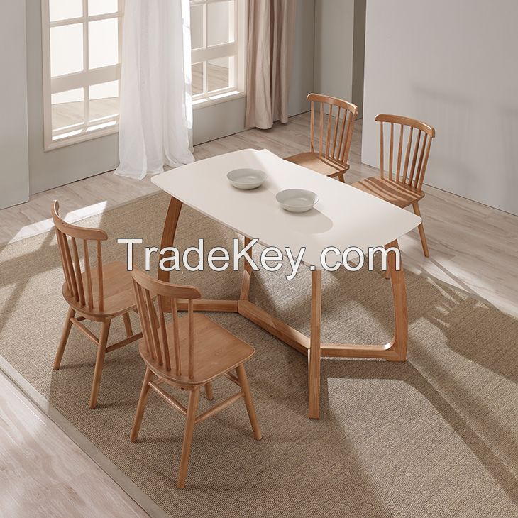 Scandinavian furniture dining room wood chair and table