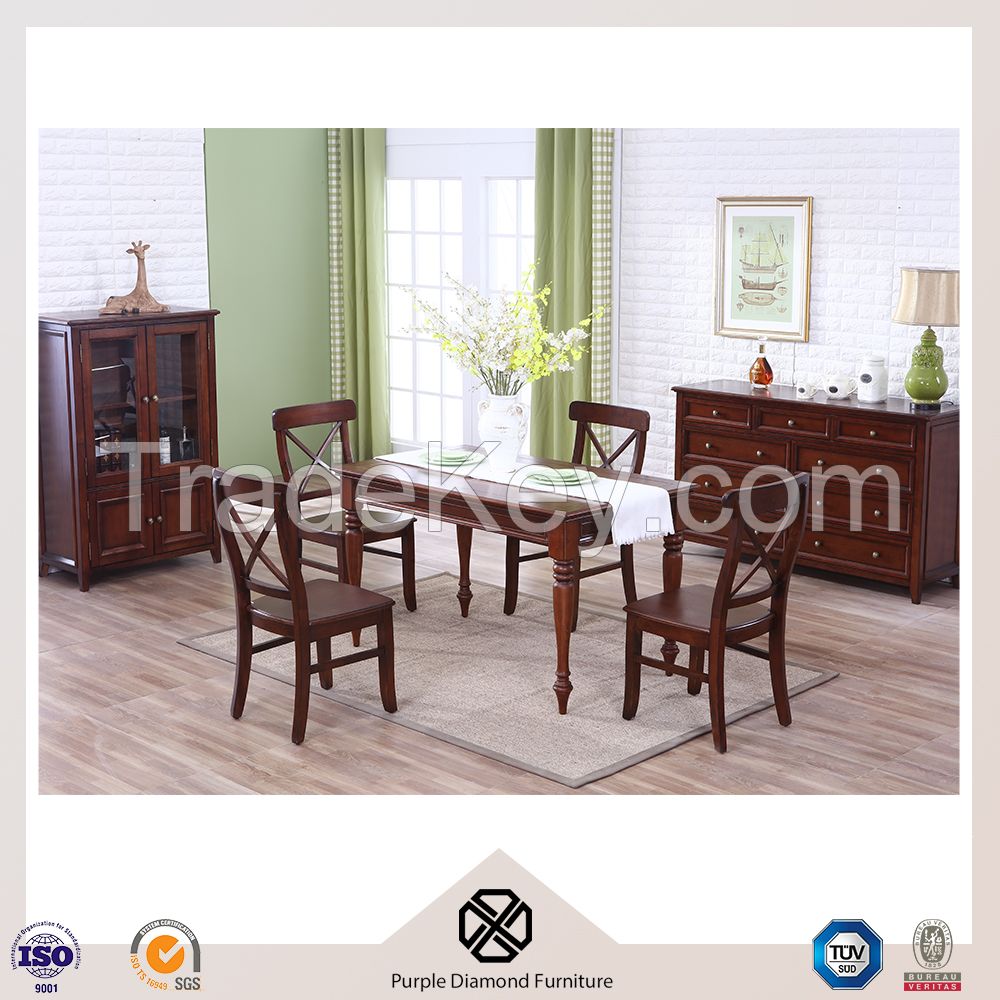 American Style Rectangular Walnut Dining Room Set