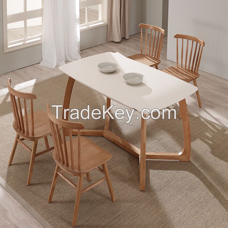 Scandinavian furniture dining room wood chair and table