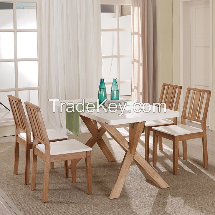 Nordic Style Dining Room Sets Solid Wood Table and Chairs
