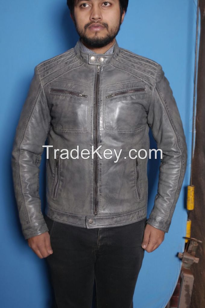 New Fashion Men 100%  Original Lamb Leather Fashion jacket Coat