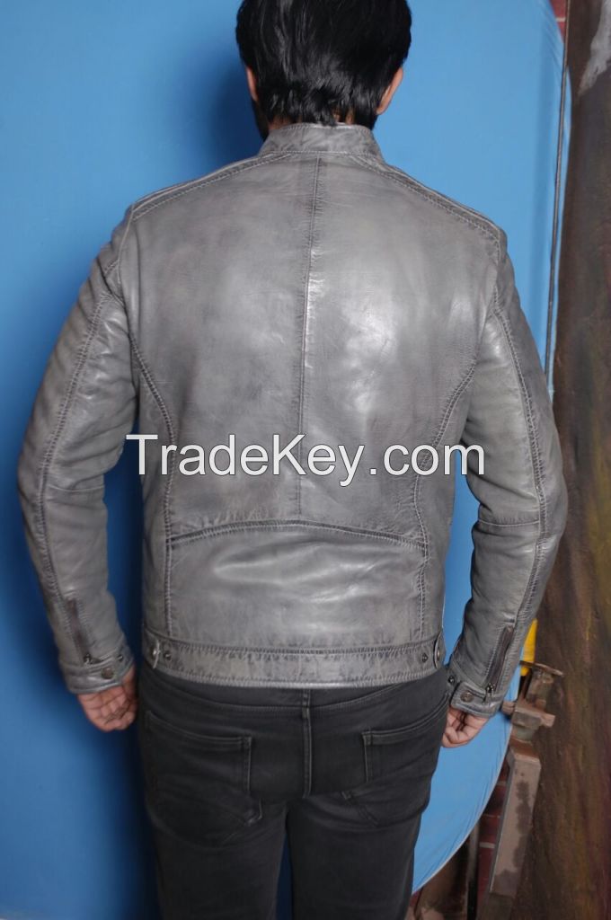 New Fashion Men 100%  Original Lamb Leather Fashion jacket Coat 