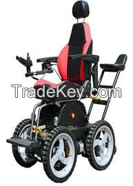 Climbing stairs electric motorized wheel chair OB-EW-003-1 Double Traveller Wheelchair with Double-Control&Chin-Control