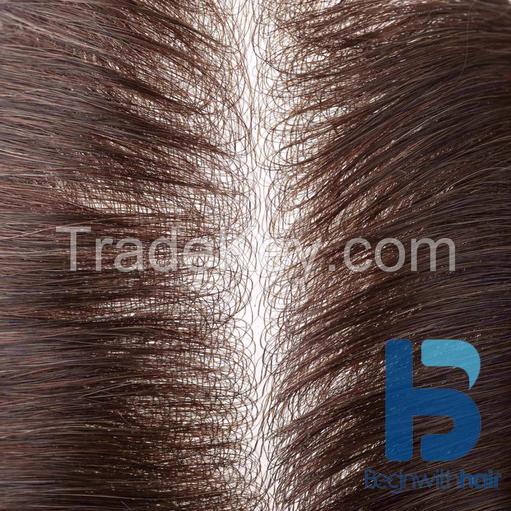 100% Human Hair men wigs, V-looped super thin skin stock toupee