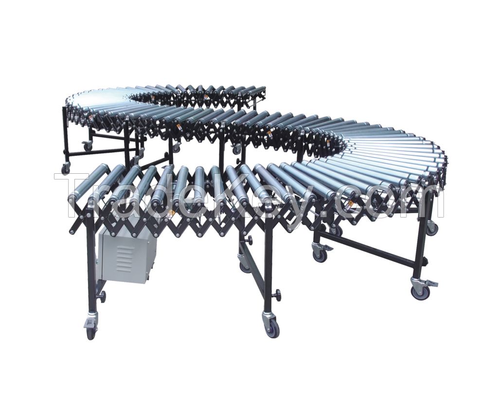 Flexible Extendable Powered Roller Conveyor