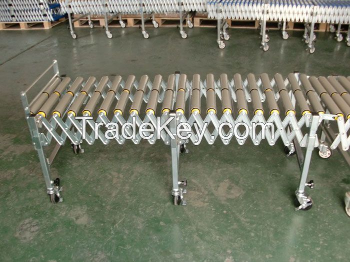 Gravity Flexible Extendable Double PVC Roller Conveyor