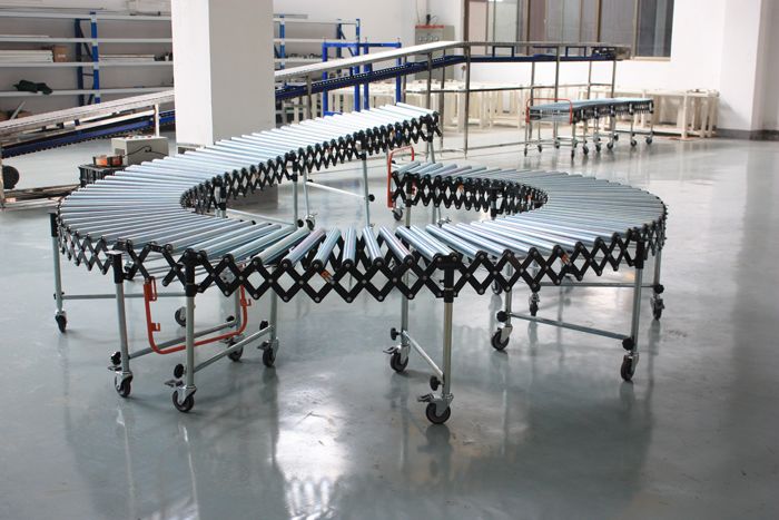 Flexible Expandable Gravity Zinc Plated Steel Roller Conveyor